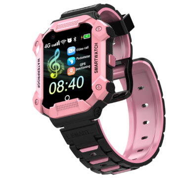 PTHTECHUS S07 Smart Watch for Boys Girls Smartwatch for Kids with 4G SIM GPS Video Call Pedometer MP3 Flashlights Calculator Alarm Clock Children Touch Screen Pink
