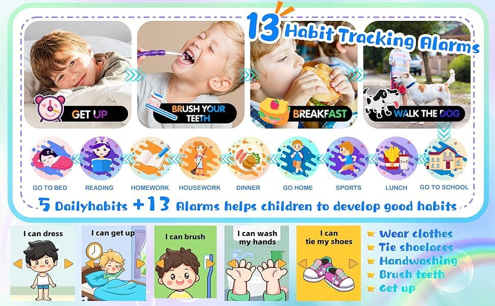 PTHTECHUS Smart Watch for Kids 4G Kids Smartwatch Phone Touch Screen Educational Games Pedometer Fitness Alarm Calculator Clock Camera Music Player Suitable for Children Aged 4-10 Years Old - Image 5