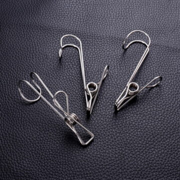 Raindrops 5-Pack Metal Clothes Pegs Clips with Stainless Steel Hook Shape for Laundry and Daily Household Use