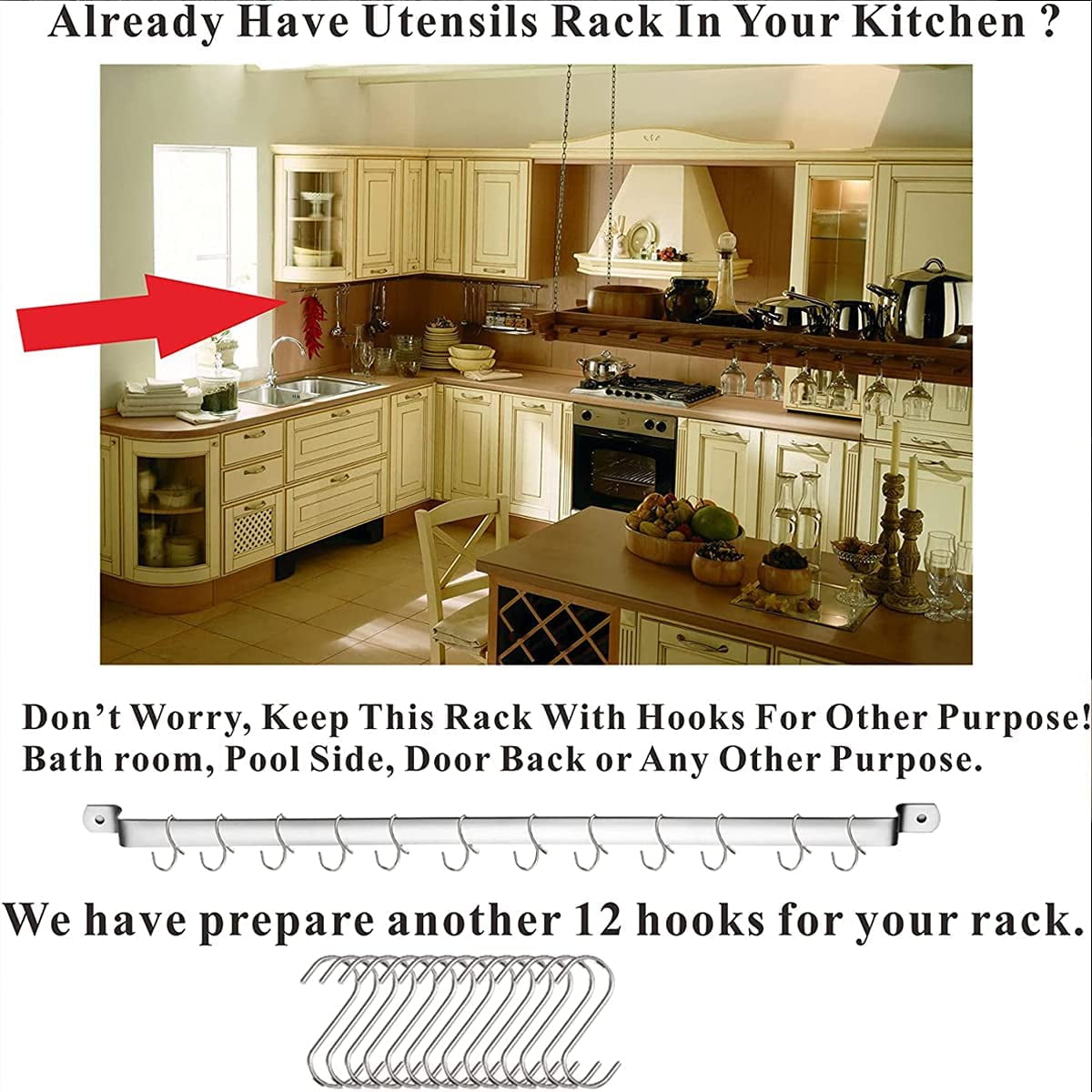 ReaNea Kitchen Utensils Set 37 Pieces, Stainless Steel Cooking Utensils Set, Kitchen Gadgets Cookwarewith Hooks For Hanging Kitchen Tool Set - Image 2