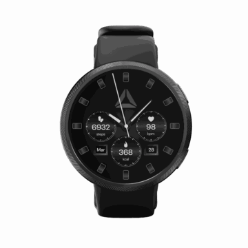 Reebok STRIDE Smartwatch for Men & Women, Fitness Tracker, Bluetooth Calling, Heart Rate & SpO2, 1.43" AMOLED, 80+ Sports Modes, 10-Day Battery, IP68, Android & iOS, Midnight Black