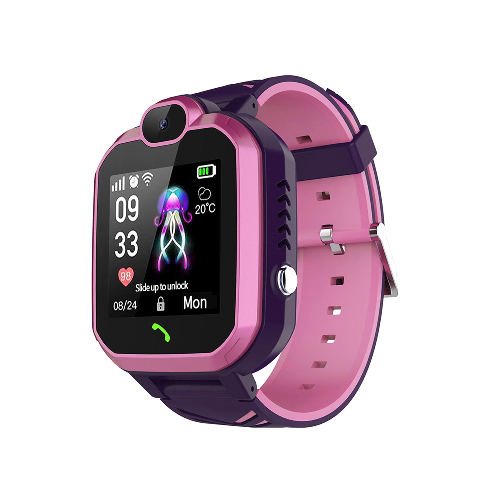 RnemiTe-amo Smart Watch for Kids,Kids Cell Phone Watch with GPS Tracker,Smart Watches Girls SOS Call Voice Chat Alarm Clock GPS Smart Watch for Kids Toys for Ages 5-7(Pink) - Image 4