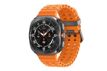 Samsung Galaxy Watch Ultra 47mm LTE Titanium Smart Watch, Titanium Gray, Orange Band