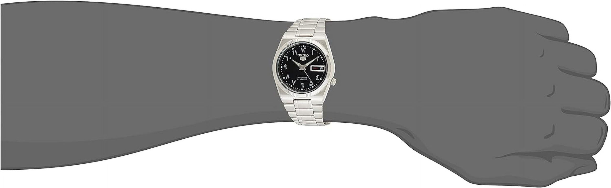 Seiko 5 Automatic Black Arabic Dial Stainless Steel Men's Watch SNK063J5 - Image 3