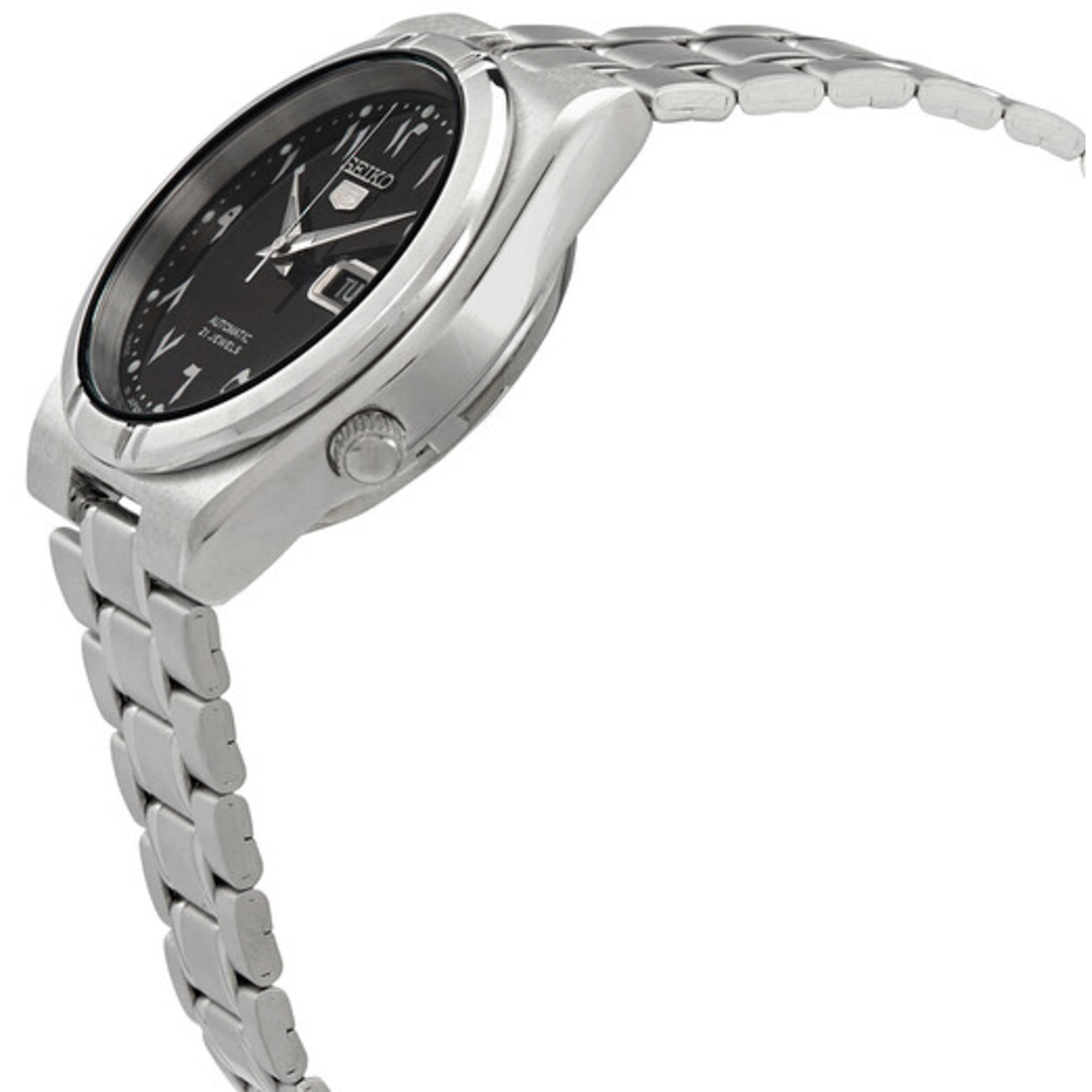 Seiko 5 Automatic Black Arabic Dial Stainless Steel Men's Watch SNK063J5 - Image 5