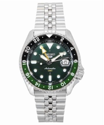 Seiko 5 Sports SKX GMT Automatic Green Dial Sprite Bezel Men's Watch SSK035