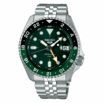 Seiko 5 Sports SKX GMT Sprite Bezel Automatic Green Dial Men's Watch SSK035