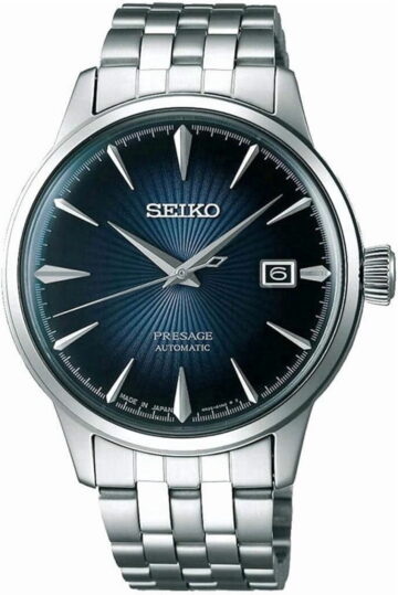 Seiko Men's Presage 23 Jewel Automatic Blue Dial 50M Water Resistance Watch with Date