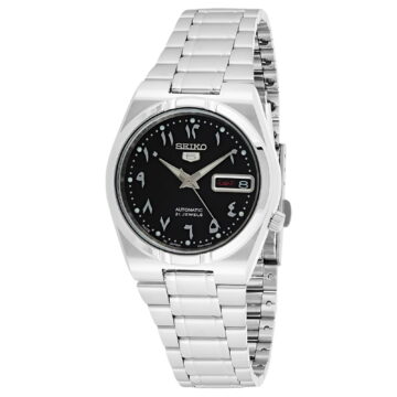 Seiko Men's Seiko 5 Black Dial Watch - SNK063J5