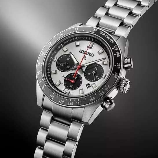Seiko SSC911 Speedtimer Gray and Black Chronograph Solar Watch - Image 3