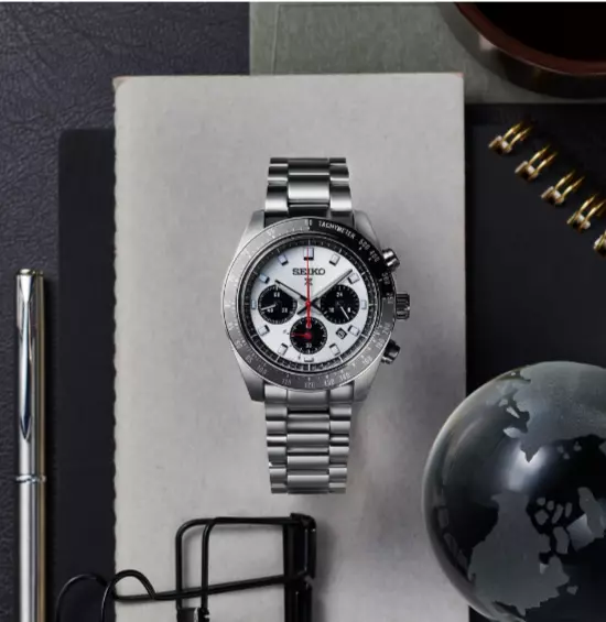 Seiko SSC911 Speedtimer Gray and Black Chronograph Solar Watch - Image 4
