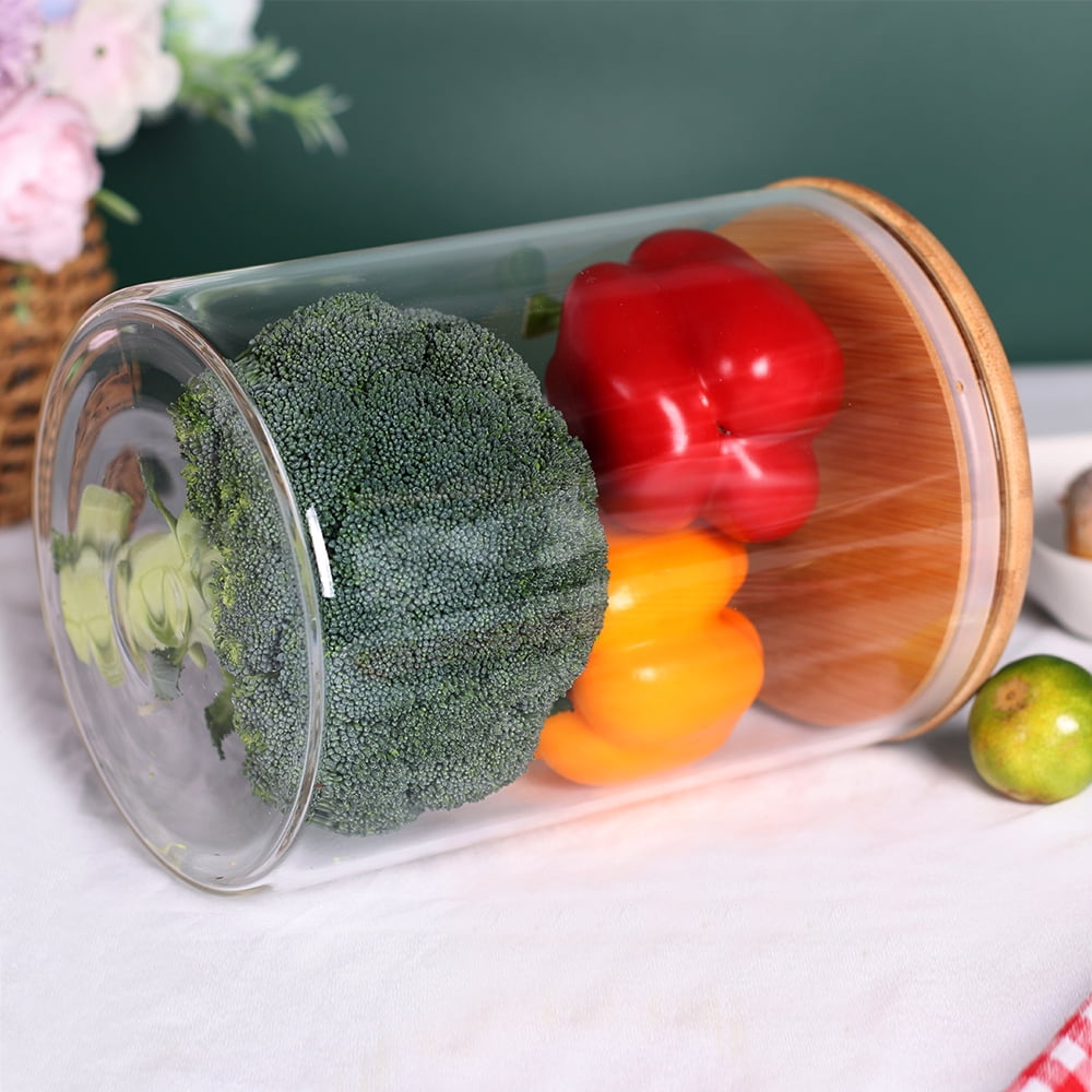 Set of 2 Large Glass Food Storage jar, 100 FL OZ (3000ml) Glass Flour Canister with Airtight Bamboo Lids for Kitchen Corner, BPA-Free Rice Container - Image 3