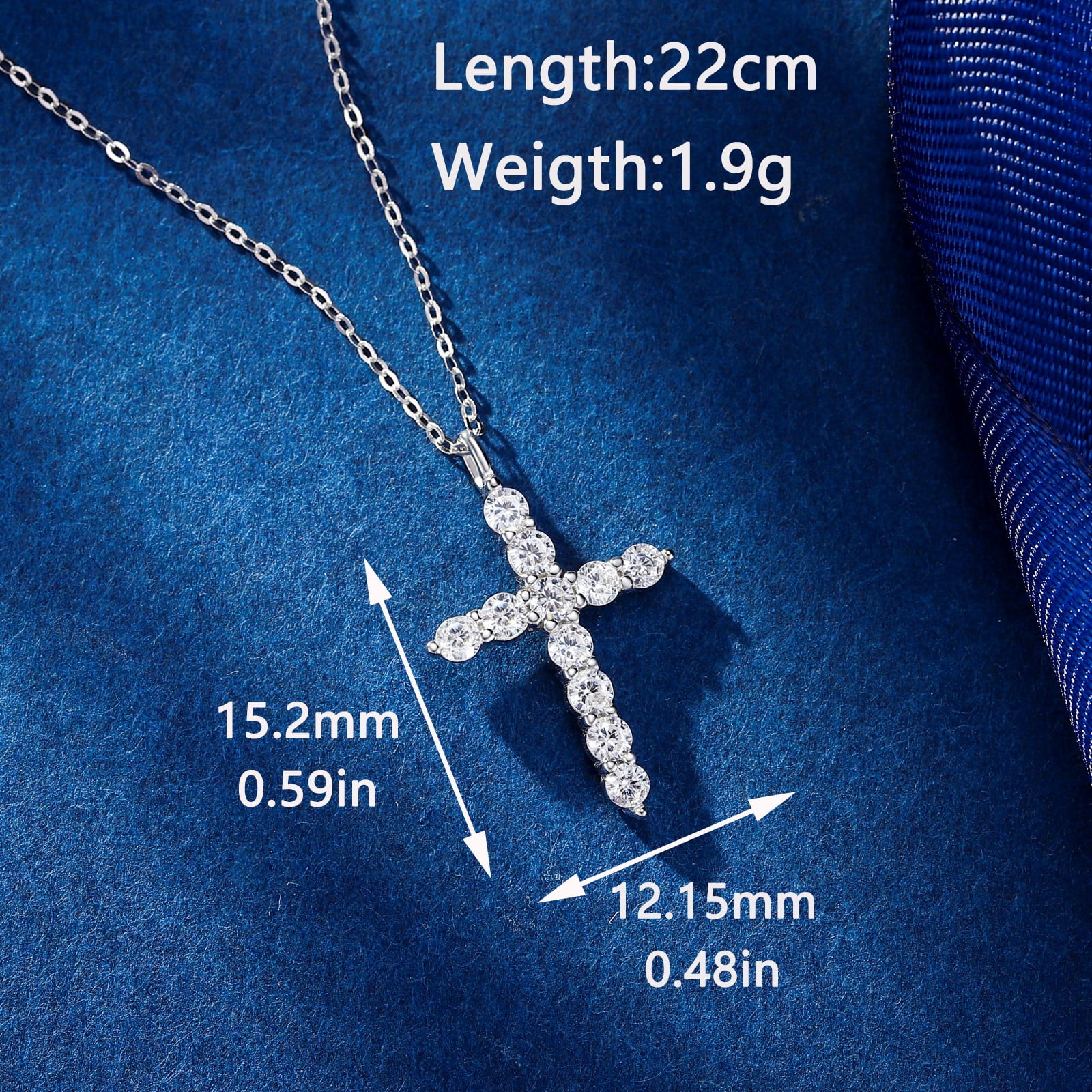 SFTING 14K Gold Plated Zirconia Silver Cross Faith Pendant Necklace for Women with 925 Silver - Image 4