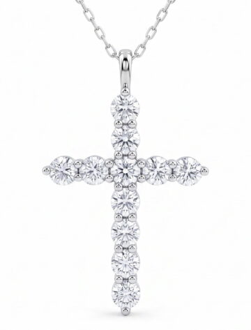 SFTING 14K Gold Plated Zirconia Silver Cross Faith Pendant Necklace for Women with 925 Silver