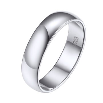 Silvora 925 Sterling Silver Rings for Women Polished 5mm Width Engagement Mens Wedding Band Ring No Tarnish Jewelry Gifts, Size 11