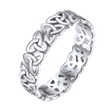 Silvora Celtic Knot Ring for Women Men 925 Sterling Silver Finger Rings Promise Ring for Her Jewelry Gift Size 5-11