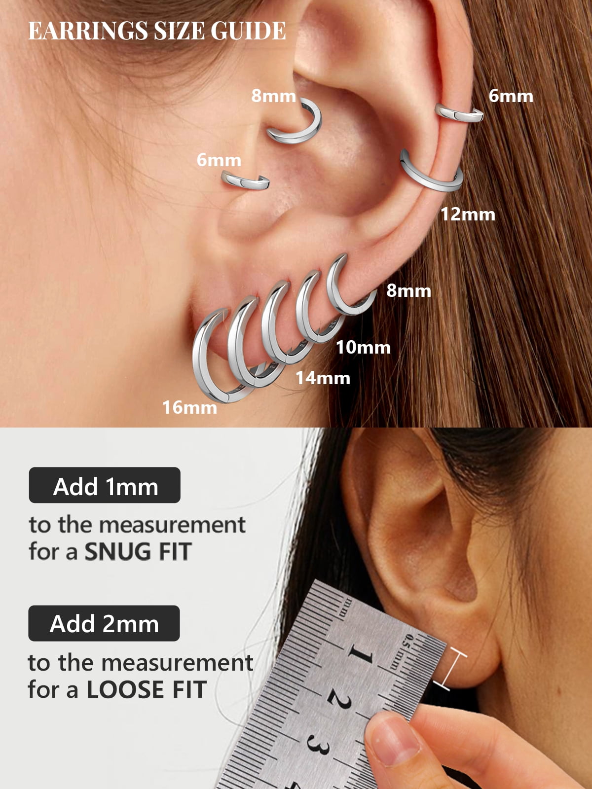 Silvora Pure Sterling Silver Small Hoop Earring for Women 10mm Hypoallergenic Tiny Huggie Earrings Cartilage Earring Jewelry Gift - Image 4