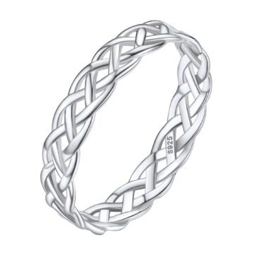 Silvora Vintage 925 Sterling SIlver Rings for Women Celtic Knot Eternity Band Ring Birthday Christmas Valentines Jewelry Gift, Size 8