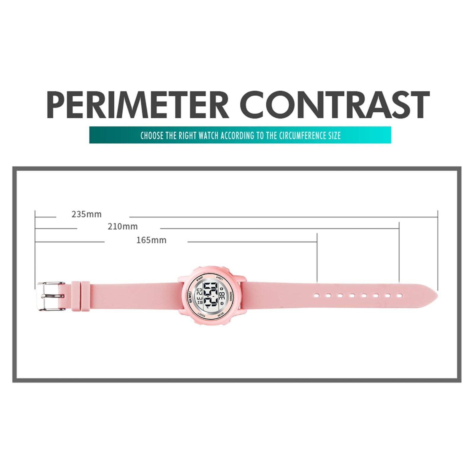 SKMEI Kids Digital Watch, 50M Waterproof Sport Watch for Kids Girls Boys, Multifunction Luminous Watches Birthday for Children 5-7-10-12-Year-Old, Pink - Image 5