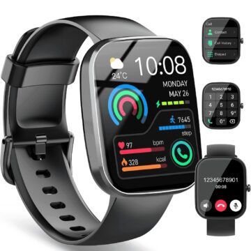 Smart Watch for Men Women, 2026 New 1.91" HD Smartwatch Fits for Android iPhone, Fitness Tracker with Bluetooth Answer/Make Calls/120+Sports Modes/IP68 Waterproof/Sleep/Pedometer, perfect gift Black