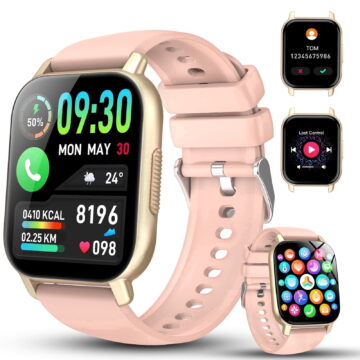 Smart Watch for Women Android IOS with Bluetooth Call, 1.85" Touch Screen 112+ Sport Modes Fitness Tracker, IP68 Waterproof Smartwatch, Gift Idea, Pink