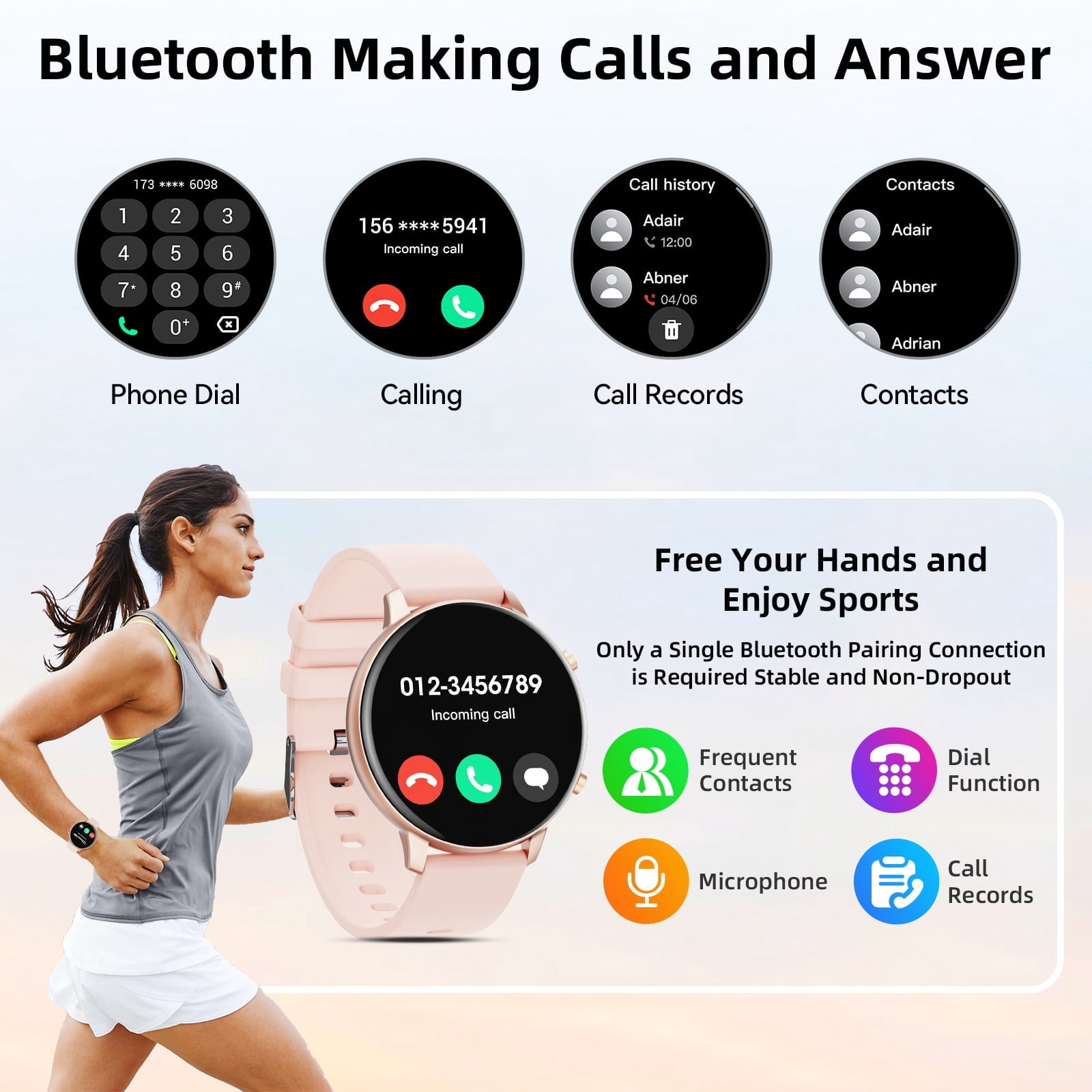 smart watch for Women, Compatible with Android and iPhone Devices, Featuring Fitness Tracker, 1.39-inch Smartwatch Gift, Answer/Make Calls/120 Sports Modes, IP68 Water-Resistant Fitness Watch (Pink) - Image 2