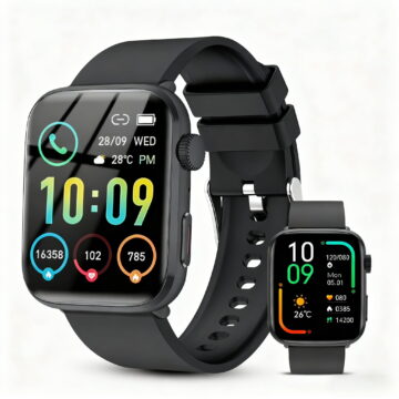 Smartwatch for Men Women, 1.85" HD Screen Smart Watch with Bluetooth Answer/Make Calls Fits for Android and iOS, 100+ Sport Modes/Message Reminder, IP68 Waterproof Fitness Tracker for Gift, Black