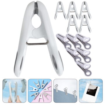 Soimiss 12Pcs Windproof Clothes Clips with Pet and Stainless Steel for Home Use