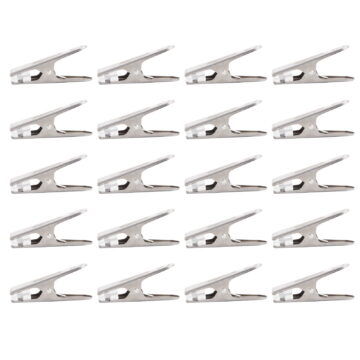 Sorven Storage Supplies Hanging 20Pcs Clothes Clips Stainless Steel Clothes Hanging Pins Clamps Home Laundry Underwear Pegs