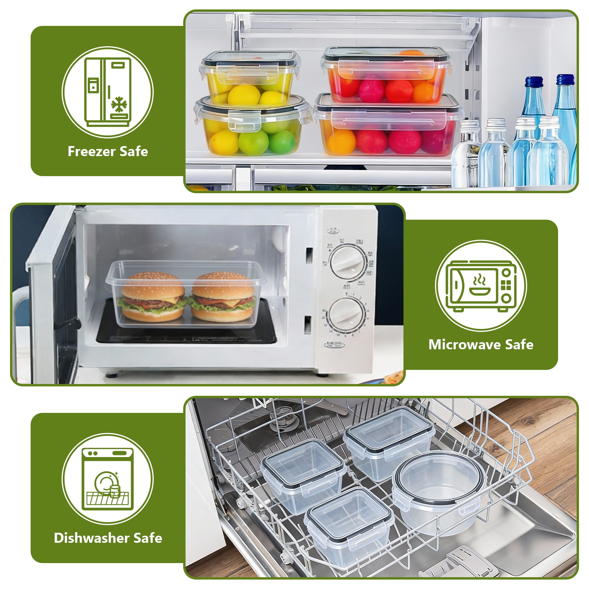 Soulgenix 55 Pcs Food Storage Containers with Lids, Reusable Meal Prep Containers for Kitchen Pantry Storage, Airtight Leakproof & BPA-Free, Freezer, Microwave & Dishwasher Safe - Image 5