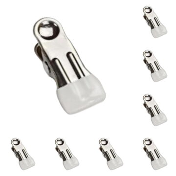 Stainless Steel Rubber Coated Clothespins, Heavy Duty Laundry Clips For Photo Drying Clothesline Sock Bag, Kitchen Food Bag Clips, White (White ,10pcs)