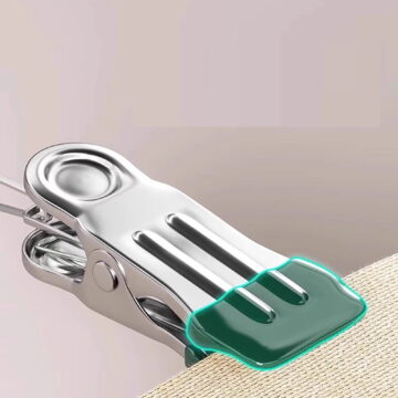 Stainless Steel Windproof Laundry Clips, Dipped Coated Anti-Scratch Pegs, Multi-Functional Clothespins for Socks Towel Underwear Balcony Outdoor Drying