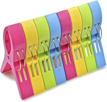 Strong Holding Force, Reusable Beach Towel Clips - Windproof, Non-Slip Plastic Clothes Pegs for Travel and Home Use, ABS Polymer Material Ensures Durability and Safety, 8PCS Set