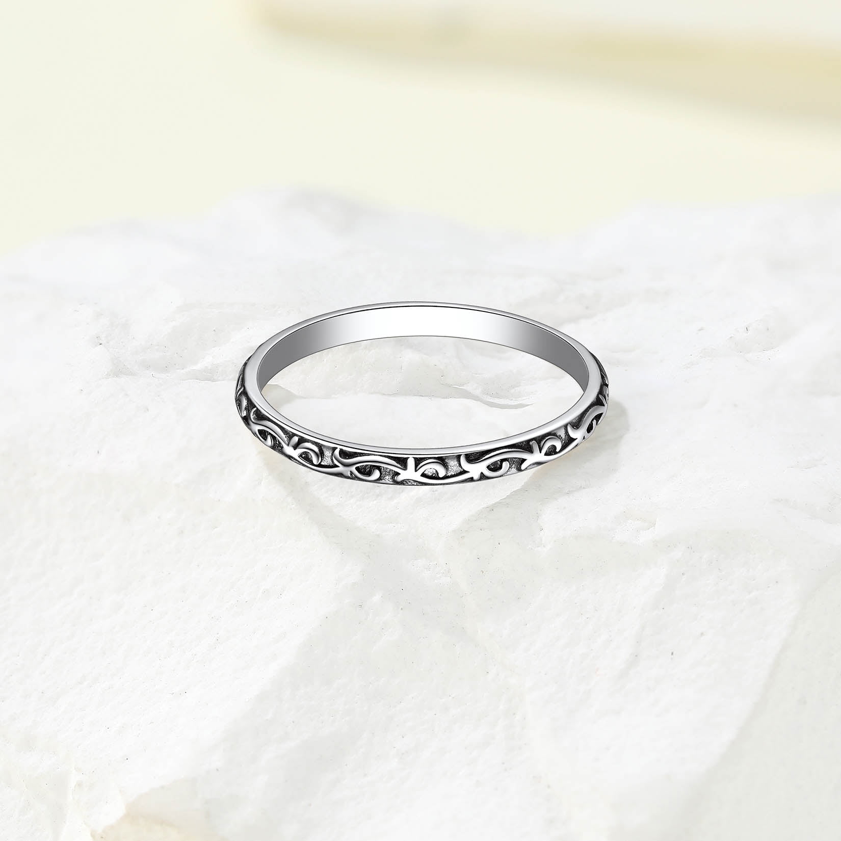 Suplight 925 Sterling Silver Celtic Knot Band Ring, 2MM Thin Vintage Finger Thumb Ring for Women - Image 4