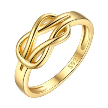 Suplight Sterling Silver Love Shape Knot Ring for Women Promise Stackable Rings Bands Jewelry Gift for Mother