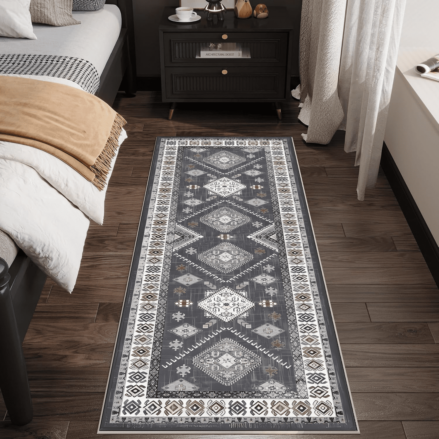 TECHVIDA Kitchen Rug Set 3 Piece,Non Slip Machine Washable Kitchen Mats, Farmhouse Hallway Doormat for Home Floor and Living Room,Gray - Image 5