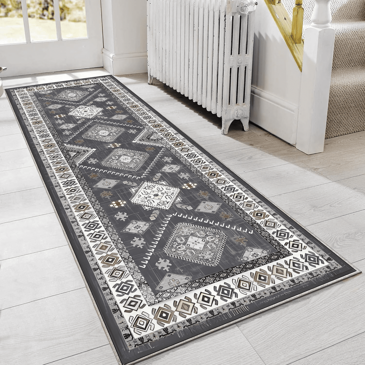TECHVIDA Kitchen Rug Set 3 Piece,Non Slip Machine Washable Kitchen Mats, Farmhouse Hallway Doormat for Home Floor and Living Room,Gray - Image 3