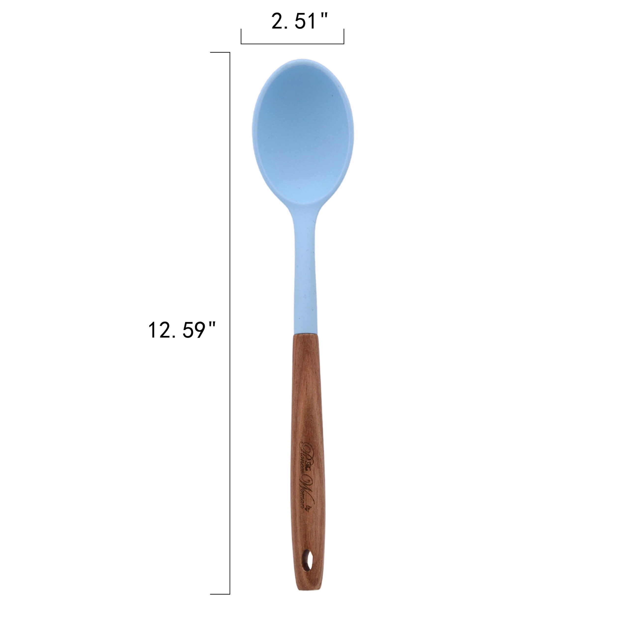 The Pioneer Woman 10-Piece Silicone and Acacia Wood Handle Cooking Utensils Set, Blue - Image 4