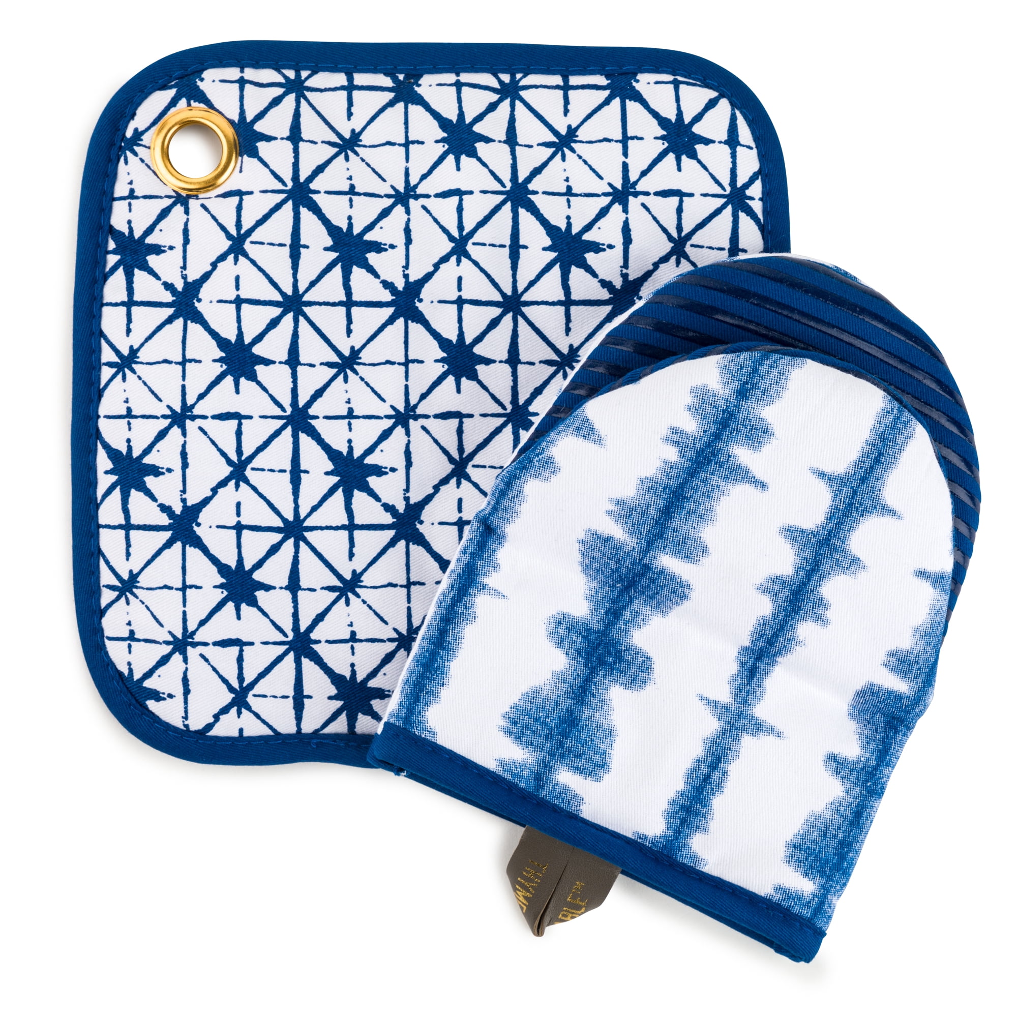 Thyme & Table Textile Kitchen Set, Tie Dye Blue, 5-Piece Set - Image 2