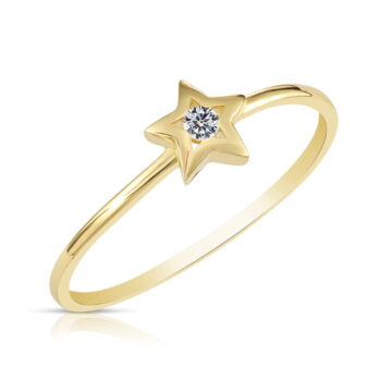 Tilo Jewelry 10K Yellow Gold Dainty CZ Star Ring | Size 5 | Minimalist Everyday Ring | Women & Unisex