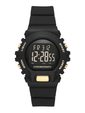 Time and Tru Ladies' Black Plastic Sport Digital Chronograph Watch (FMDOTT092)