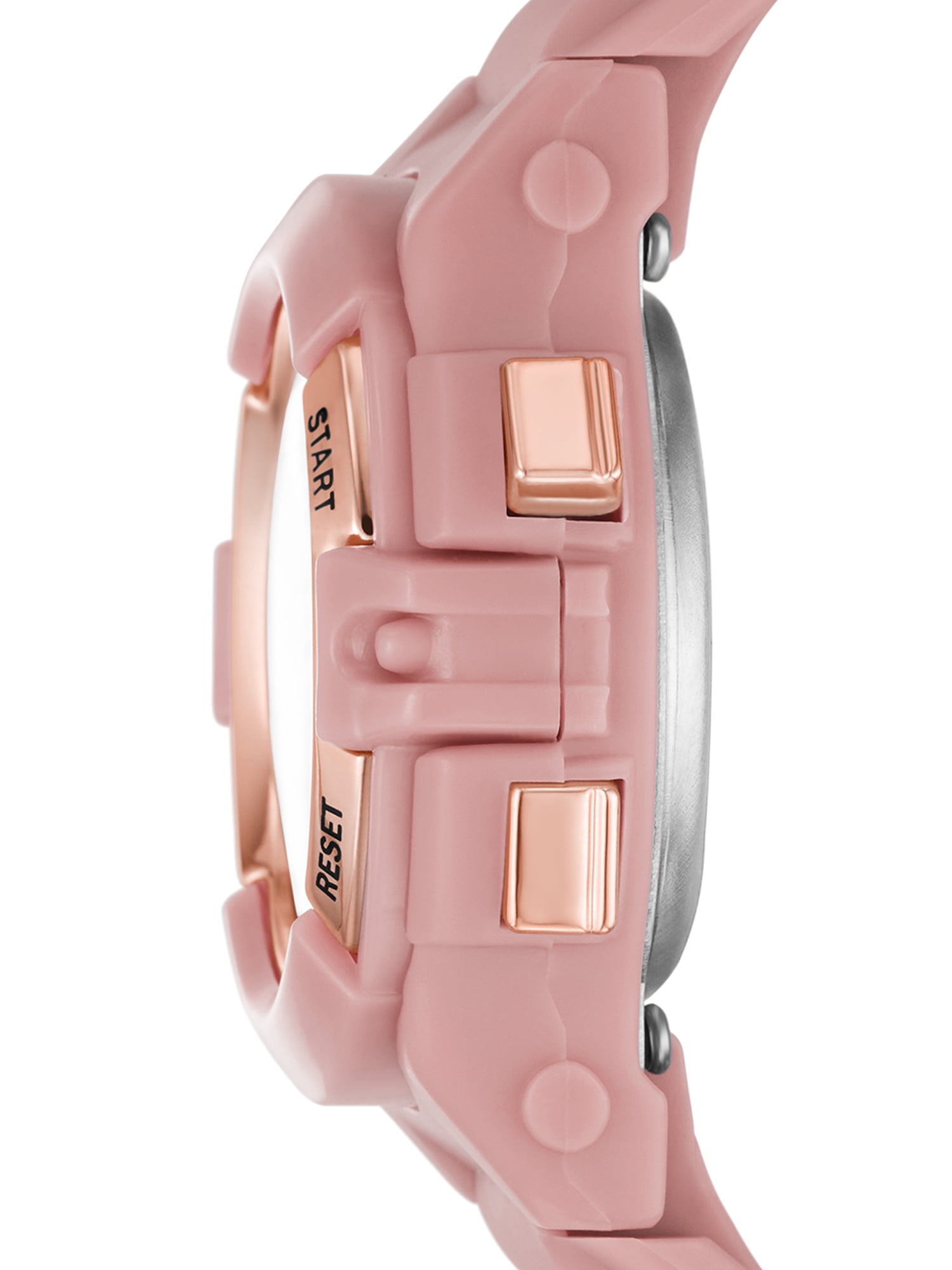Time and Tru Ladies' Digital Sport Watch, Dusty Rose Round Case, Rose Gold Tone Bezel and Dusty Rose Plastic Strap (FMDOTT108) - Image 2