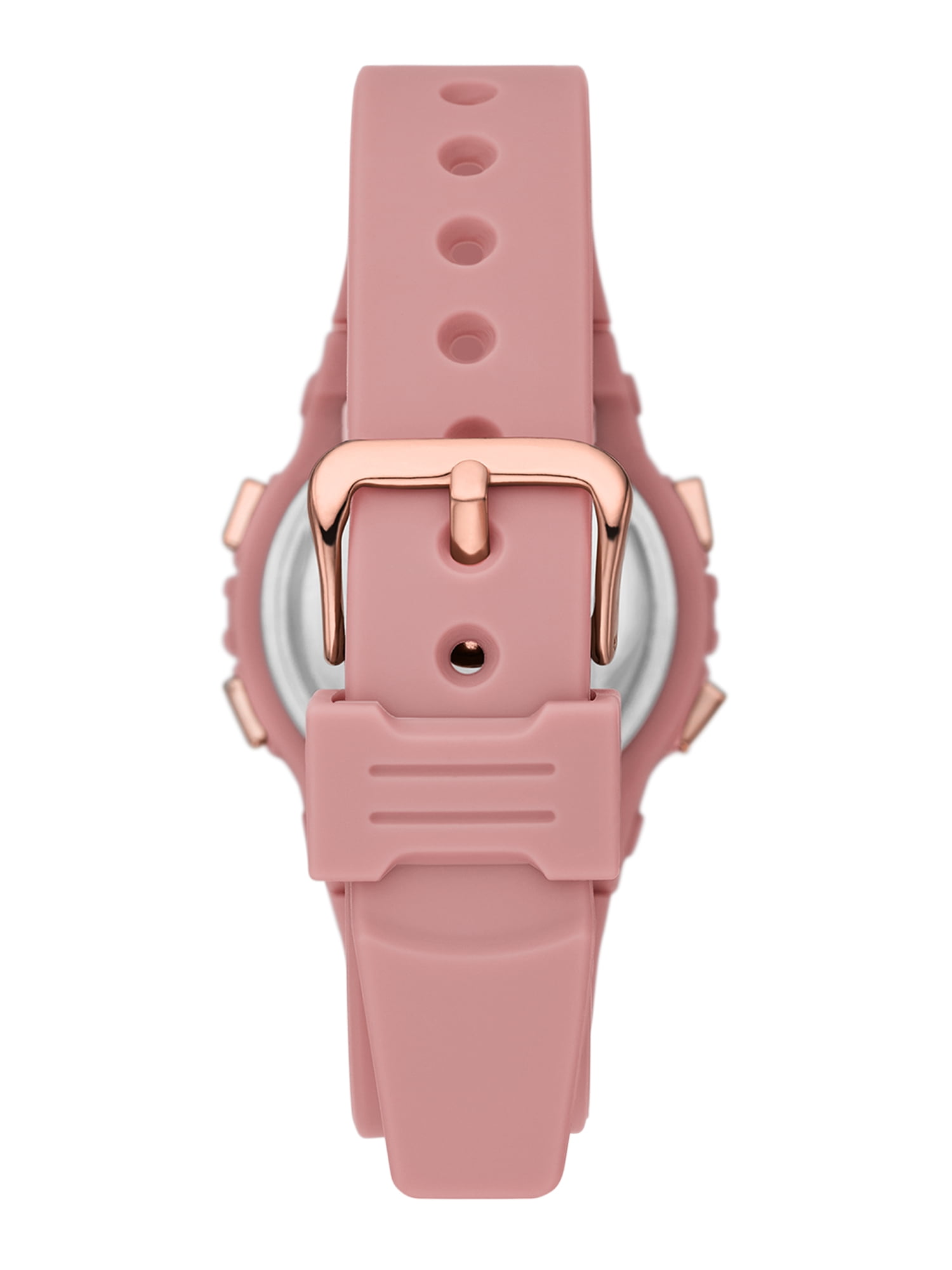 Time and Tru Ladies' Digital Sport Watch, Dusty Rose Round Case, Rose Gold Tone Bezel and Dusty Rose Plastic Strap (FMDOTT108) - Image 3
