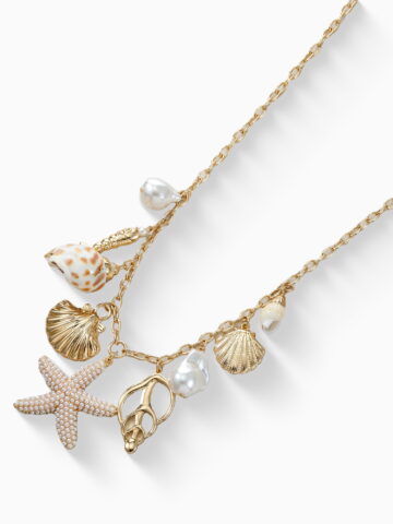 Time and Tru Starfish & Shell Charm Necklace