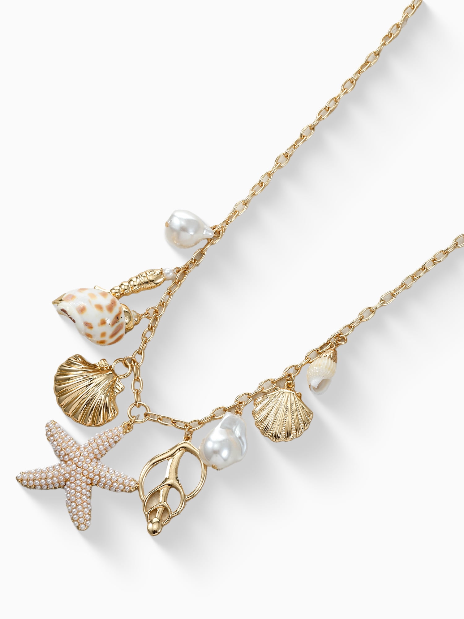 Time and Tru Starfish & Shell Charm Necklace