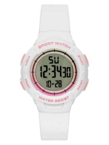 Time and Tru Women's White Digital Sport Wristwatch (FMDOTT086)