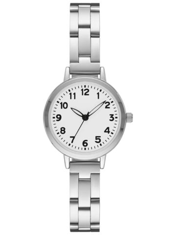 Time & Tru Women's Wristwatch: Silver Tone Bracelet Watch, Easy Read Dial (FMDOTT084)