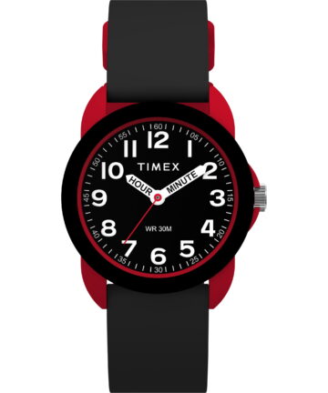 Timex Kids Analog 30mm Watch - Black Strap Black Dial Red Case