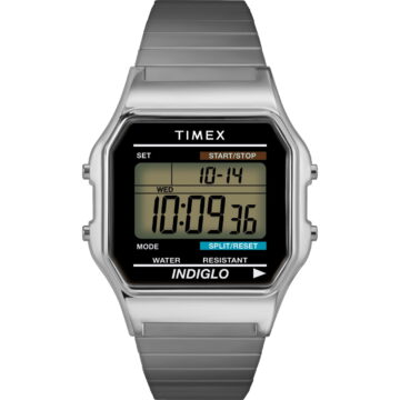 Timex Men's Classic Digital Silver-Tone 34mm Casual Watch, Expansion Band