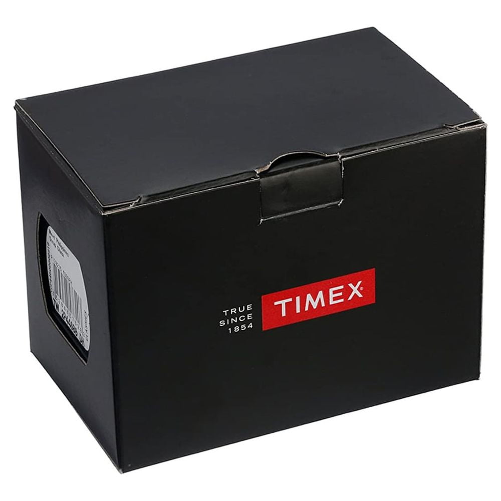 Timex Men's Easy Reader 35mm Day-Date Watch – Silver-Tone Case White Dial with Dark Brown Leather Strap - Image 3